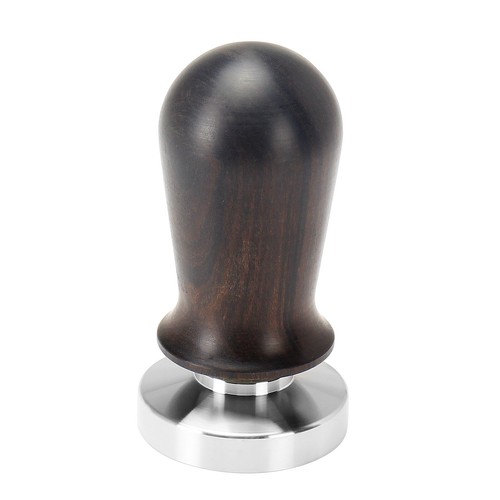 Manomissione Caffè Espresso 53mm Acciaio Inox Base Piatta Manico Legno Carica Molla - Foto 6 di 11