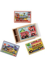 Melissa  Doug 4 Wooden Jigsaw Puzzles in a Box 3 New Sealed