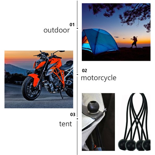 25 Pcs Elastic String with Ball Tie down Cord Canopy Rope Poles Bungee Tent - Picture 8 of 12