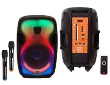 MR DJ FLAME3500LED Pro Portable 15â€ 2-Way Full-Range Powered/Active DJ PA