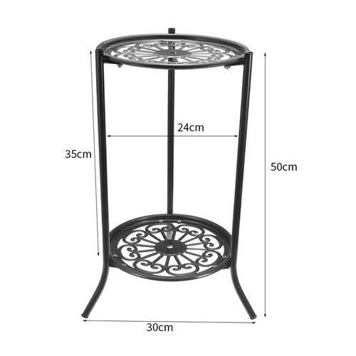 2 Tier Metal Flower Pot Holder Plant Stand Display Shelf In/Outdoor Garden Patio - Picture 8 of 8