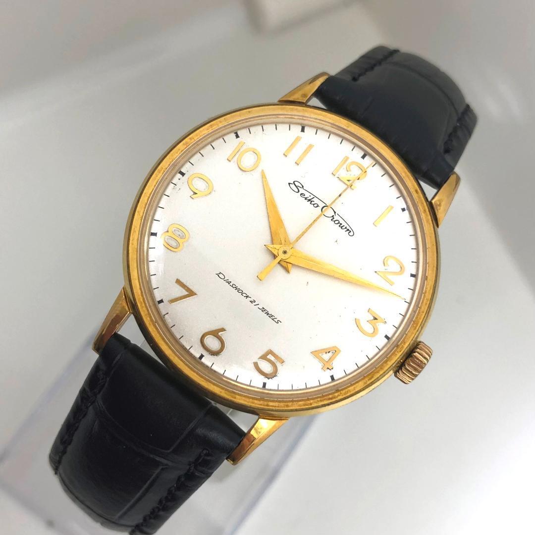 Seiko Crown J14071E Vintage YGF 21jewels White Gold Manual