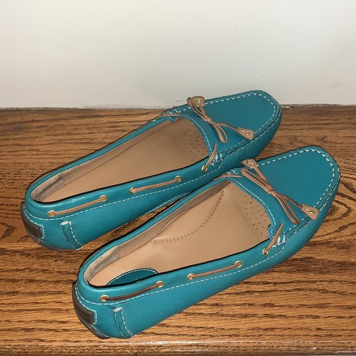 Mocasines Clark's Artisan Mules Deslizantes Aqua Turquesa Zapatos para Mujer Talla 9 🙂199 - Imagen 2 de 7