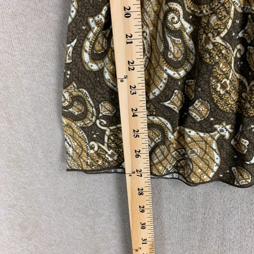 Falda para mujer Laundry Shelli Segal XS (29x27) marrón cachemira midi pull on boho - Imagen 6 de 8