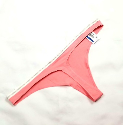 CALVIN KLEIN CK ONE THONG DAMEN BAUMWOLLE PANTY WEISS LOGO TAILLE PINK Gr. XL   - Bild 5 von 12