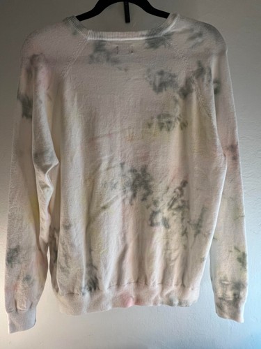 Volcom Sweater Women’s Medium (8 US) White Pink Yellow Tie-Dye (Very Good) - Picture 1 of 8