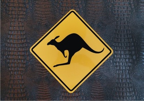 Kangaroo Crossing - Cartello di avvertimento Outback - Segnaletica stradale Australia - Decorazione da viaggio - Foto 6 di 6