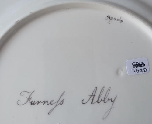 ANTIQUE SPODE PORCELAIN HAND PAINTED SCENE OF FURNESS ABBEY DESSERT PLATE C1825 - Picture 3 of 4