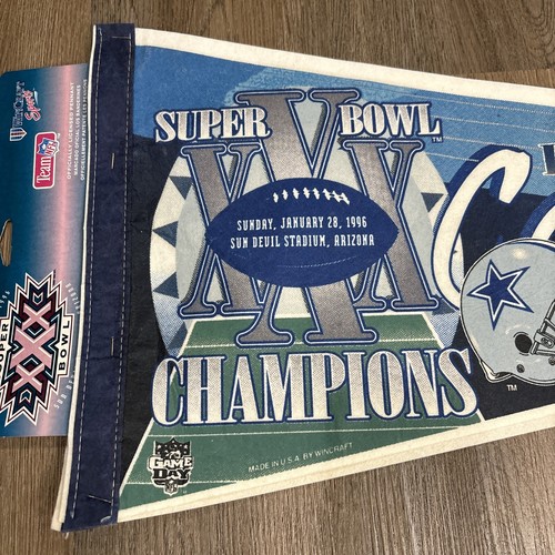 Dallas Cowboys Pennant Superbowl XXX 30 NFL Felt Banner 1996 Set Of 2 New - Picture 5 of 12