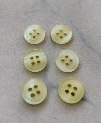 6 Knöpfe 11 mm Gelb Grün Hellgrün Kunststoff Schimmernd - Bild 3 von 6