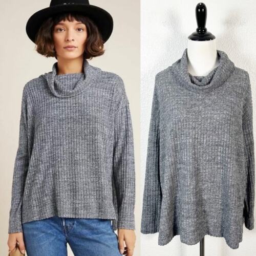 Maglione donna Maeve by Anthropologie collo cappuccio a costine grigio taglia media - Foto 2 di 12