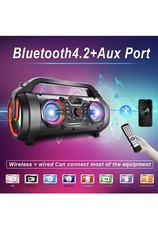 Portable Bluetooth Speakers, 30W Loud Outdoor Speakers with Subwoofer,RGB Lights