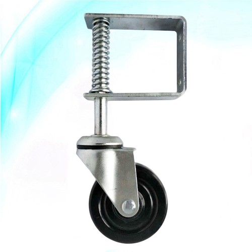 4 Inch Spring Loaded Gate Caster Door Wheel Shock Absorbing Shopping Rubber - Picture 4 of 11