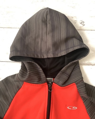 Champion Boys 6/7 Red Gray Athletic Track Jacket Zip Up Hoodie Sweatshirt Size 6 - Picture 3 of 4