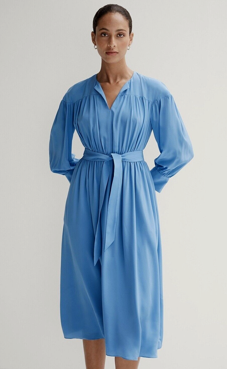 trenery silk dress Trenery Satin Chain Print Wrap Dress in Parchment