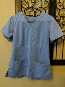 Details About Grey S Anatomy Scrub Top Medium Ceil Blue