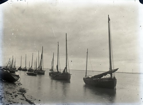 BAIE DE SOMME c. 1900 - Bateaux de Pêche - 4 Négatifs Verre 12 x 9 - VA 9