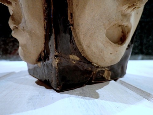 Studiokeramik Gesicht Vase Tenmoku Glasur - Bild 15 von 19