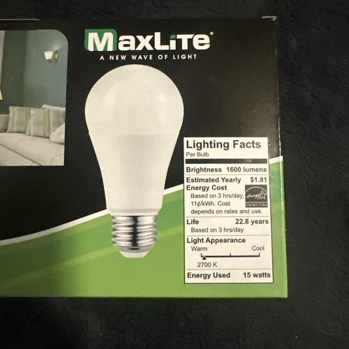 MaxLite 15W LED 100W Replacement CLF Bulb Soft White 2700k Dimmable E26 (LOT) - Picture 5 of 8