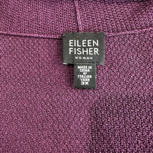 Conjunto cárdigan y camiseta sin mangas Eileen Fisher púrpura texturizado rayón algodón talla 3X - Imagen 2 de 11