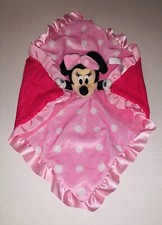 MINNIE MOUSE PINK POLKA DOT PATCHWORK CRINKLE SECURITY BLANKET LOVEY U1 C5
