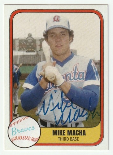 Mike Macha signierte Baseballkarte Auto Atlanta Braves Autogramm COA