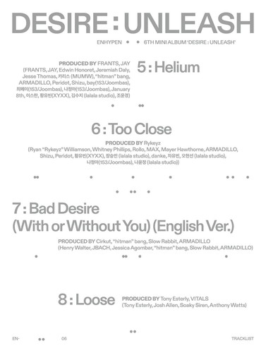 ENHYPEN Album DESIRE: UNLEASH ENGENE Ver. CD + Booklet + P.Card + Poster + Sticker + Geschenk - Bild 4 von 8