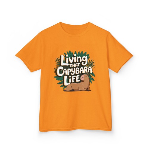 Living That Capybara Life Kids Tee, Fun Nature Shirt, Pet Lover Gift, Animal Tee - Picture 20 of 85