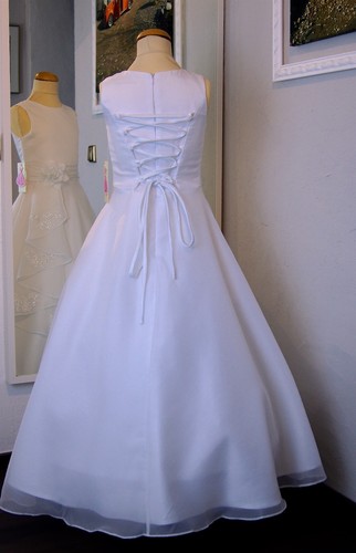 Kommunionkleid Bolero-Jacke Kommunionskleid Taufkleid Kerzenrock Tasche - Bild 7 von 19