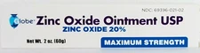 Globe Zinc Oxide Ointment, USP 20% (Maximum Strength) 2 oz - Exp Date 06-2026