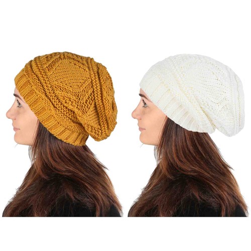 Knit Slouchy Oversized Soft Warm Winter Beanie Women Hat - Picture 268 of 277