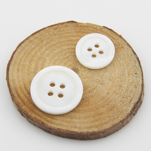 10x Round Ivory White Shell Buttons 4-Hole Sewing Crafts For Clothing/Bag/Crafts - Picture 5 of 6