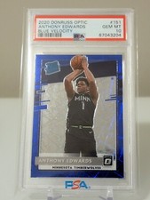 2020 Donruss Optic Anthony Edwards Blue Velocity #151 PSA 10 GEM-M RC Rookie 