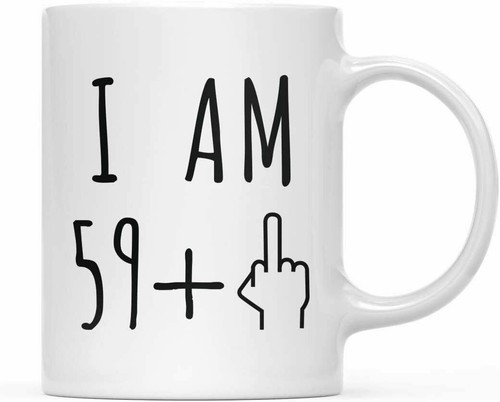 60. Geburtstag Geschenk - 59 + 1 Mittelfinger lustig sechzig 60 Geburtstag Becher Spaß Geschenk - Bild 4 von 6
