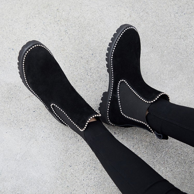Fashion Women Moccasin Block Low Heel Round Round Round Toe Ankle Boots Ladies Flat shoes 064f66 Fashion Women Moccasin Block Low Heel Round Round Round Toe Ankle Boots Ladies Flat shoes 064f66