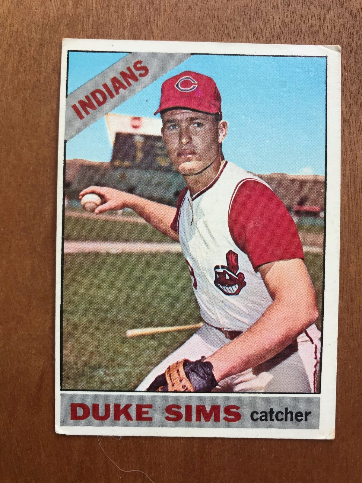 1966 Topps Baseball Card #169 Duke Sims Cleveland Indians