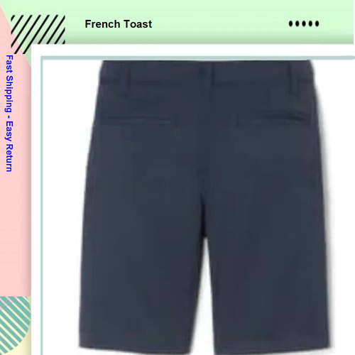 French Toast Youth Boy's 2-Pack Performance Uniform Shorts, Navy, 7 - Picture 2 of 2
