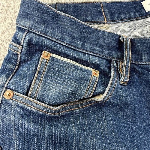 Pantalones de mezclilla Taylor Stitch con ribete para hombre 34 calce ajustado botón mosca lavado medio elástico - Imagen 12 de 22