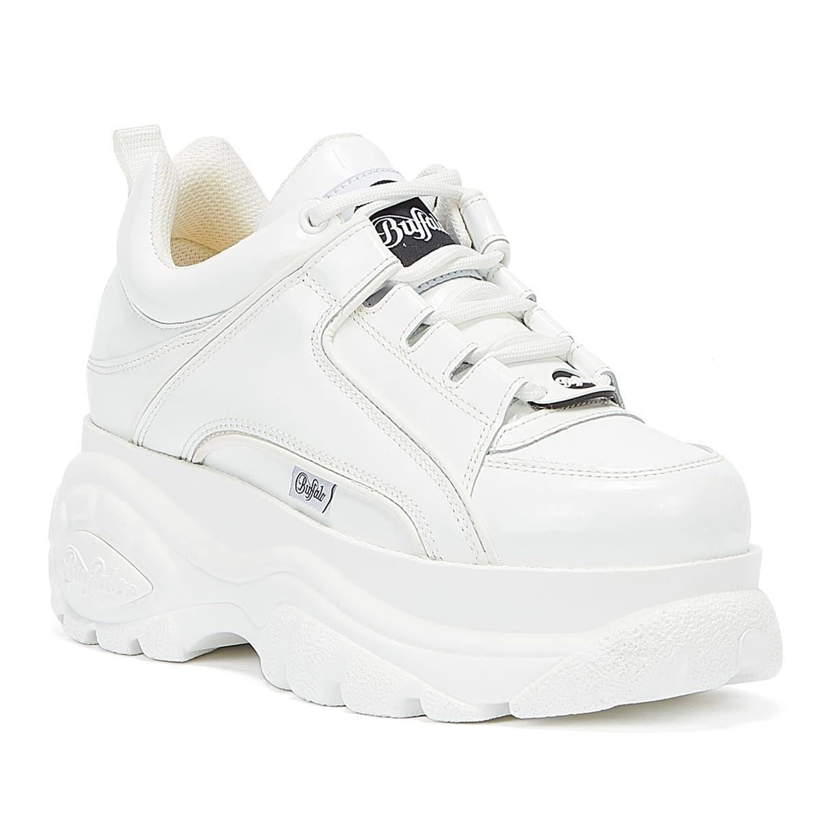 Buffalo London 2.0 Patent Womens White Trainers eBay