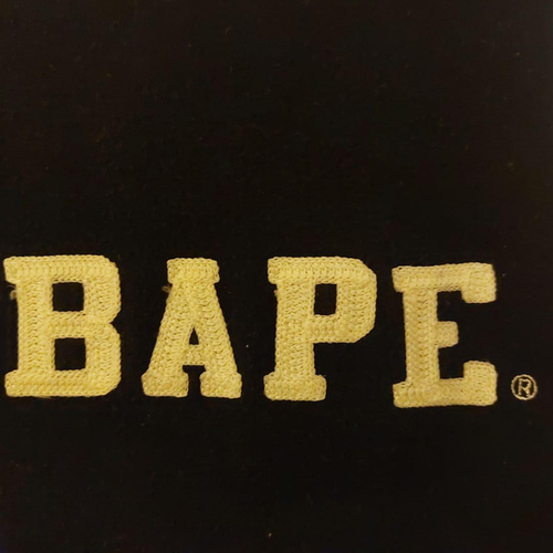 A Bathing Ape Bape Sweat Varsity Stadium Jacket Nevy White size L Made in Japan - Picture 6 of 8