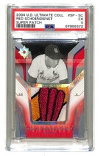 2004 Upper Deck Ultimate Red Schoendienst 3/20 Jumbo Logo Patch Card Cardinals 