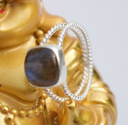 Solid 925 sterling Silver Labradorite Gemstone Designer Handmade Rings KGJ-R-02 - Picture 6 of 8