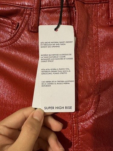 Guess Petra High Rise Skinny Jeans Reckless Red Metal 26 Y2K Rocker Chic NWT - Picture 7 of 10