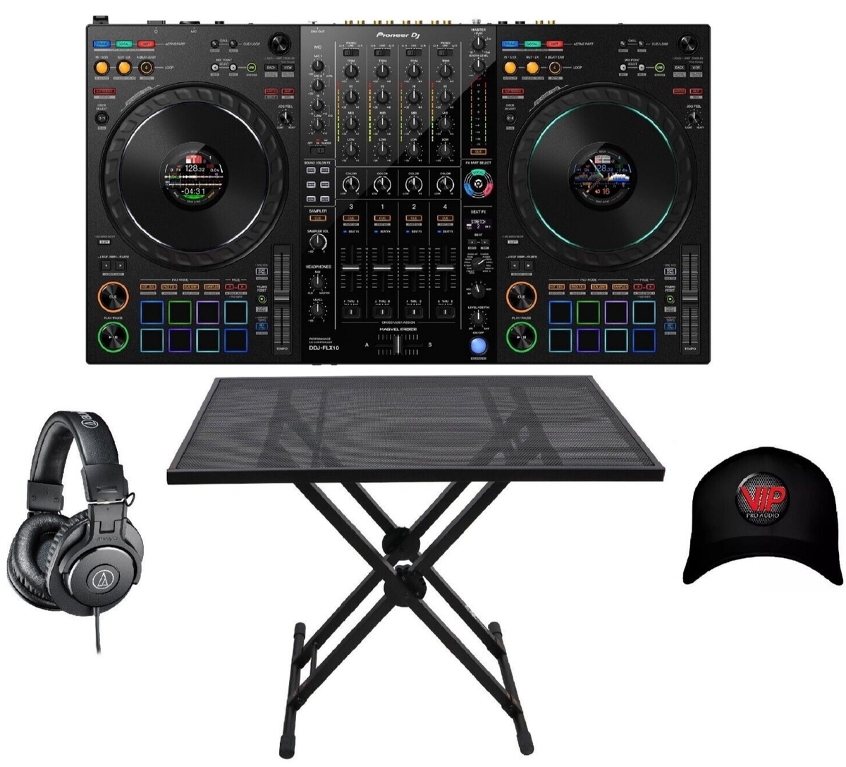 Pioneer DJ DDJ-FLX10 Controller W/ Table Stand + Table Top