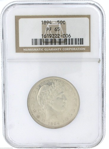 KEY DATE 1894 Barber Silver Half 50c Dollar NGC PF PR 65 Proof Certified Coin - Picture 5 of 5
