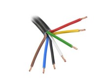 7 Conductor Electrical Cable 1.5mmÂ² Black 1M Length - Versatile Use