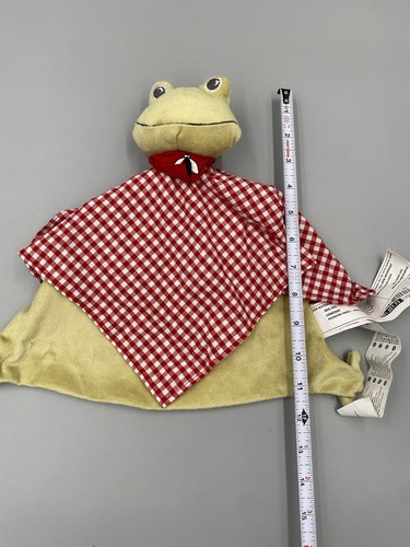 IKEA Green Frog Lovey Baby Security Blanket Fabler Groda Red Gingham Plaid Scraf - Picture 4 of 11