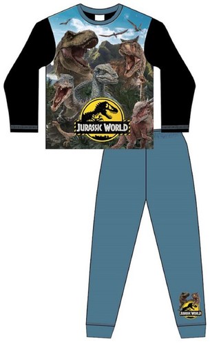JURASSIC WORLD Boy's Pyjamas / Long-Sleeved DINOSAUR PJs - Sizes 4-10 Years - Picture 5 of 36