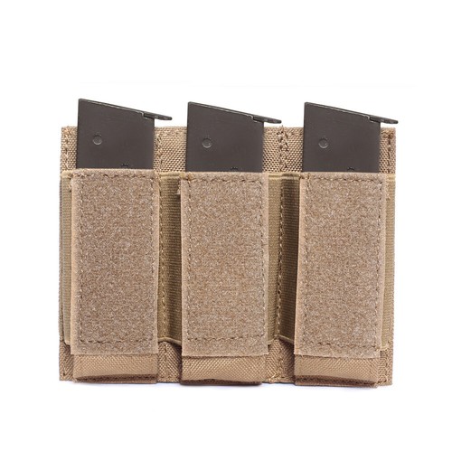 Tactical Molle Triple Magazine Pouch 9mm .40 .45 Pistol Mag Pouch Ammo Holster - Picture 9 of 15