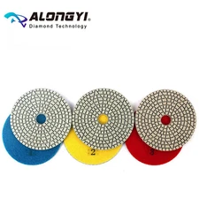 100mm 3pcs 3 Step Diamond Polishing Pads 4 Inch Granite Marble Tile Grinding
